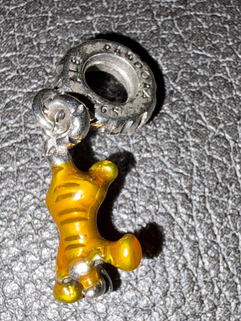 Pandora Yellow Glass Cat Dangle Charm